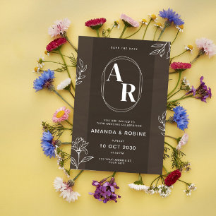 Elegant Monogram Wedding Invitation