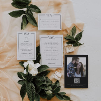 Elegant Monogram Wedding Invitation