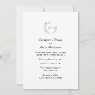 Elegant Monogram Wedding Invitation