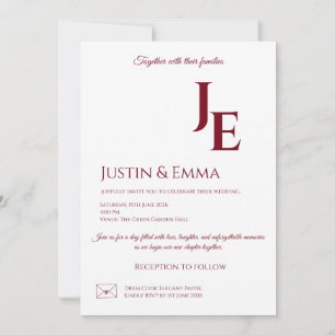 Elegant Monogram Wedding Invitation Aesthetic