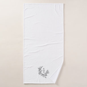 Elegant Monogram Wedding Keepsake Bath Towel Set