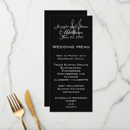 Elegant Monogram Wedding Menu Cards