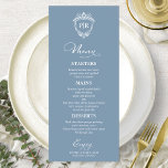 Elegant Monogram Wedding Menu Cards Dusty Blue<br><div class="desc">A simple chic calligraphy wedding menu card. I do offer a free customisation service,  if you have any questions or special requests,  please feel free to contact me.</div>