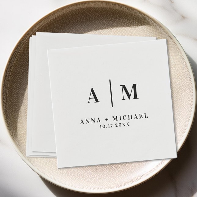 Elegant Monogram Wedding Napkins (Creator Uploaded)