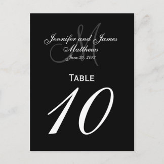 Elegant Monogram Wedding Number Table Cards