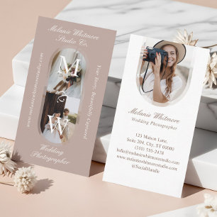 Elegant Monogram Wedding Photographer Arch Photos Business Card