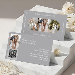Elegant Monogram Wedding Photographer Arch Photos Business Card