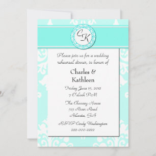 Elegant Monogram Wedding Rehearsal Invitation