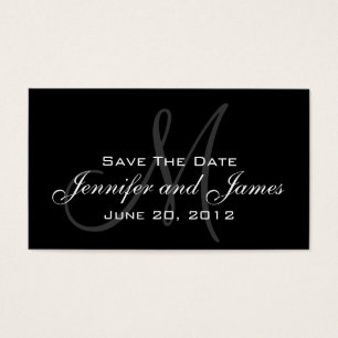 Elegant Monogram Wedding Reminder Website Card
