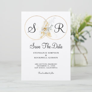 Elegant Monogram Wedding Save The Date Thank You Card