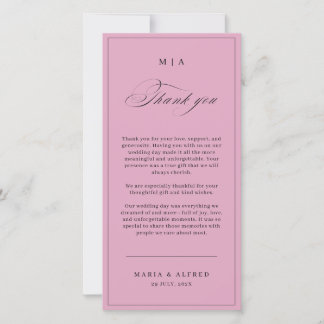 Elegant Monogram Wedding Thank You Card QR Code