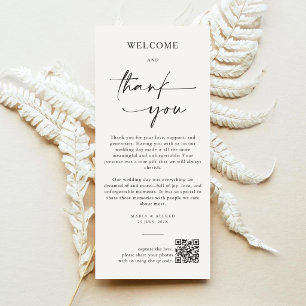 Elegant Monogram Wedding Thank You Card QR Code