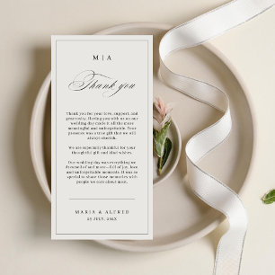 Elegant Monogram Wedding Thank You Card QR Code