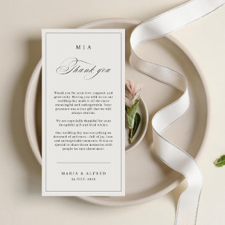Elegant Monogram Wedding Thank You Card QR Code