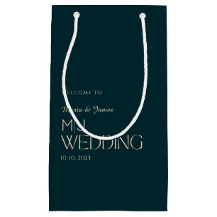 Elegant Monogram Wedding Welcome & Thank You Small Gift Bag