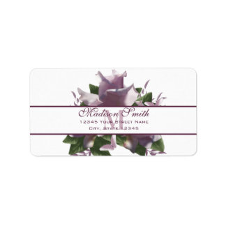 Elegant Monogram White Floral Return Address Label