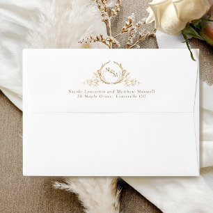 Elegant Monogram, White (or Other) Wedding Envelope