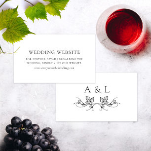 Elegant Monogram Winery Wedding Website Card