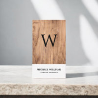 Elegant Monogram Wood Professional