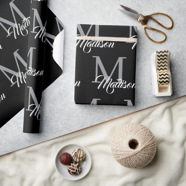 Elegant Monogram Wrapping Paper – Personalised (Crafts)