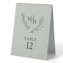 Elegant Monogram Wreath Sage Wedding