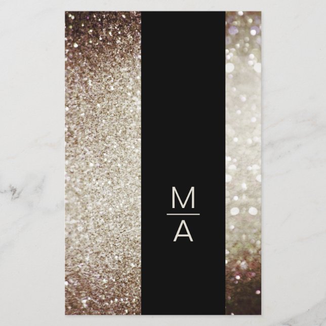 Elegant Monogramm Silber Gold Flyer (Front)