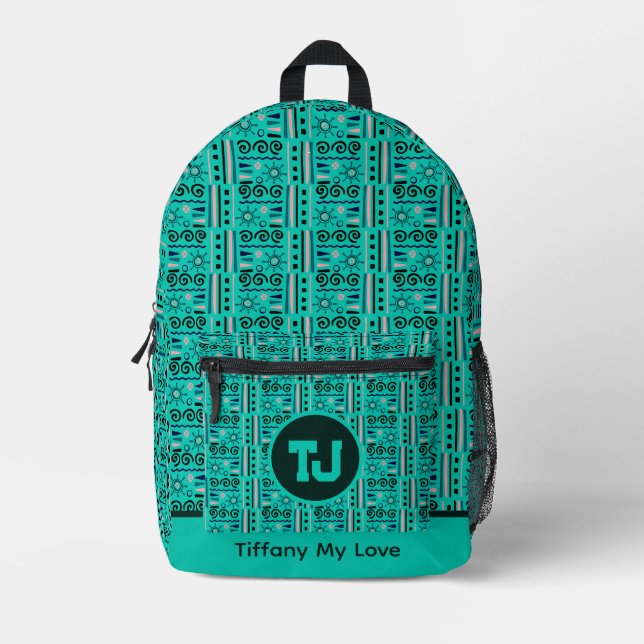 Elegant Monogrammed Bachelor Weekend Backpack (Front)