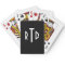 Elegant Monogrammed Black and White Playing Cards
