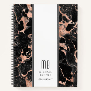 Elegant Monogrammed Business   Notebook