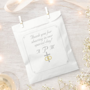 Elegant Monogrammed Catholic Wedding Favour Bags