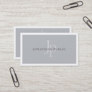 Elegant Monogrammed Chic Plain Modern Luxury Business Card