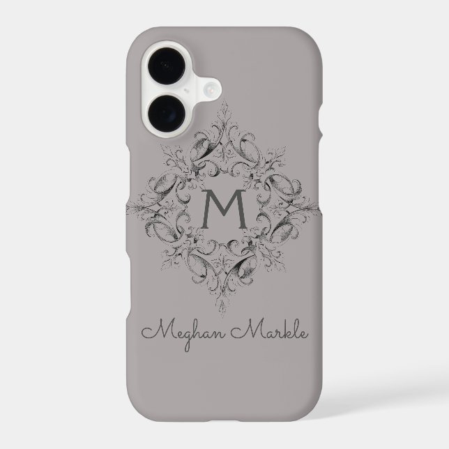 Elegant Monogrammed classic grey (Back)