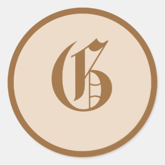 Elegant Monogrammed Classic Round Sticker