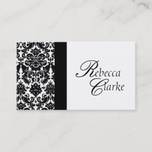 Elegant Monogrammed Damask Busines Card