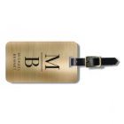 Elegant Monogrammed Gold Brushed Metallic