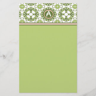 Elegant Monogrammed Green Celtic Stationery