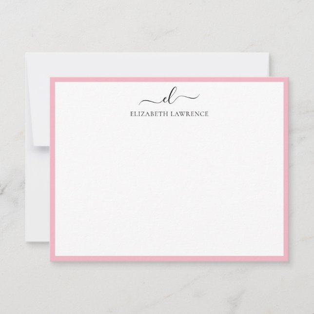 Elegant Monogrammed Handwritten Script Card (Front)