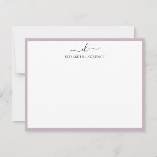 Elegant Monogrammed Handwritten Script Note Card