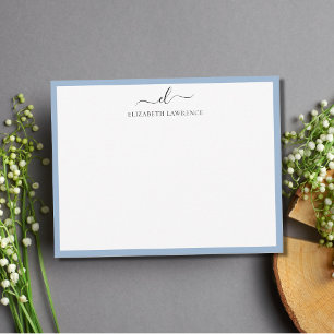Elegant Monogrammed Handwritten Script Note Card