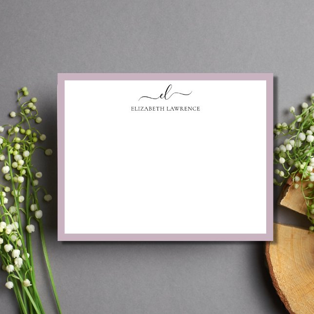 Elegant Monogrammed Handwritten Script Note Card (Creator Uploaded)