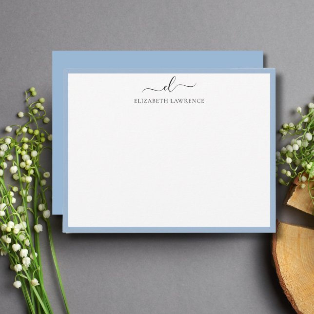 Elegant Monogrammed Handwritten Script Note Card (Creator Uploaded)