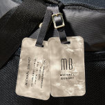 Elegant Monogrammed Ivory Beige Pearl Texture Luggage Tag<br><div class="desc">Personalised Elegant Monogrammed Ivory Beige Pearl Texture Luggage Tag.</div>