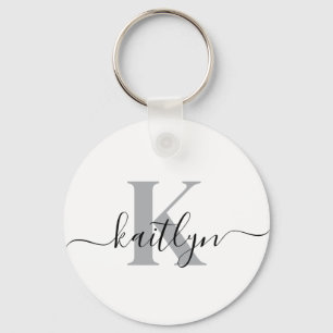 Elegant Monogrammed Key Ring