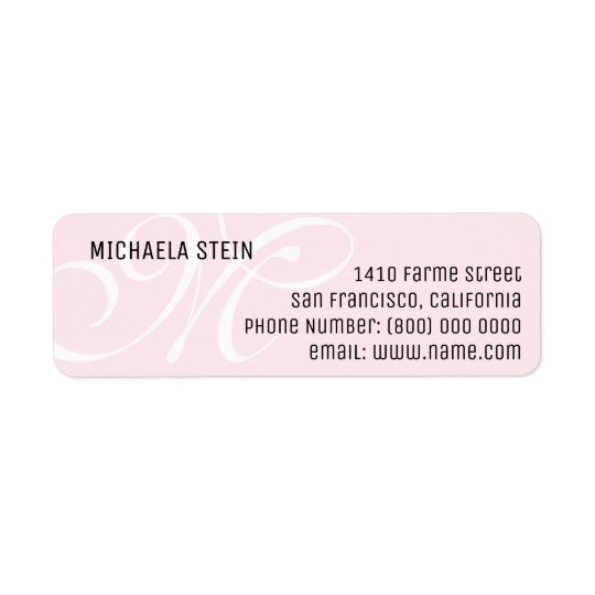 elegant & monogrammed light pink return address label