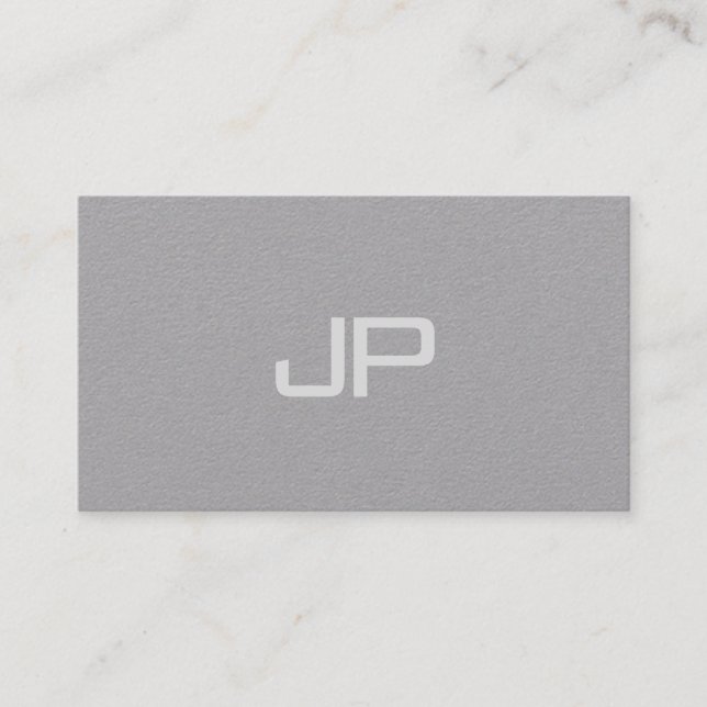 Elegant Monogrammed Minimalist Template Modern Business Card (Front)