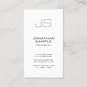 Elegant Monogrammed Minimalistic Modern Plain Business Card