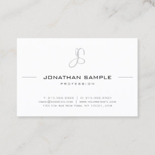 Elegant Monogrammed Modern Simple Professional Business Card