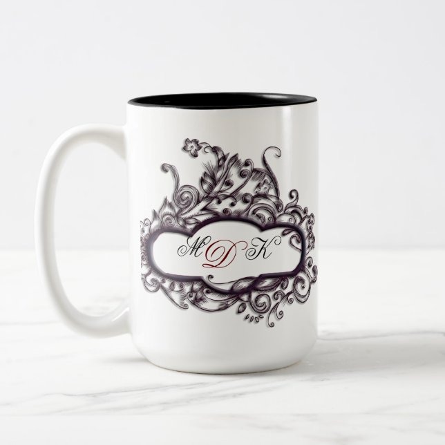 ELEGANT  MONOGRAMMED  MUG TEMPLATE (Left)