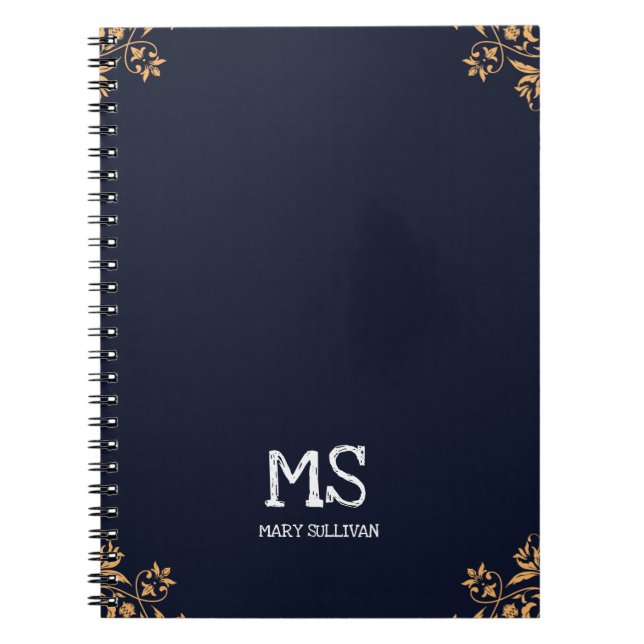 Elegant Monogrammed Notebook for Her (Front)