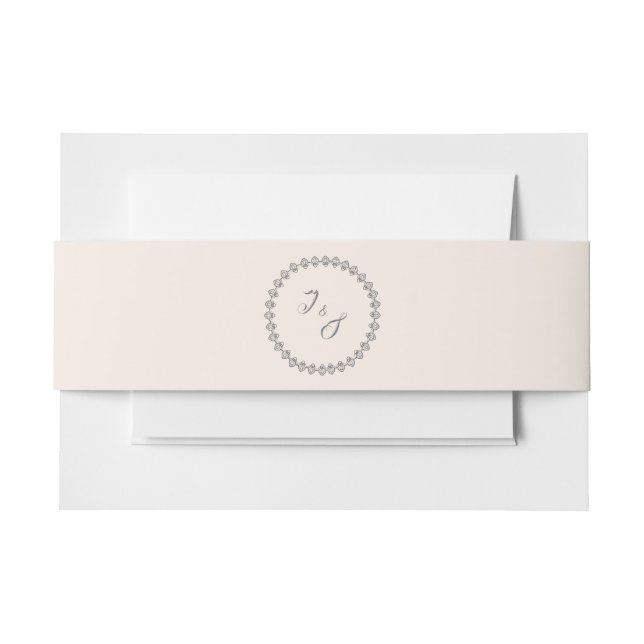 Elegant Monogrammed Paper Plate Invitation Belly Band (Front Example)